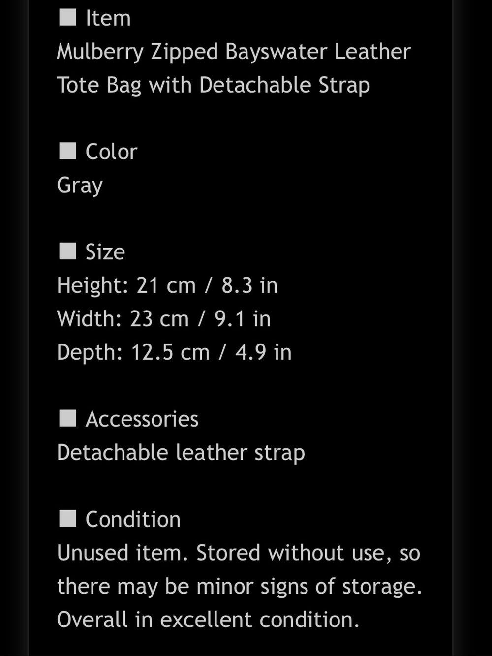 Mulberry Taupe Gray Leather Small Satchel with Gold Hardware - Picture 6 of 6